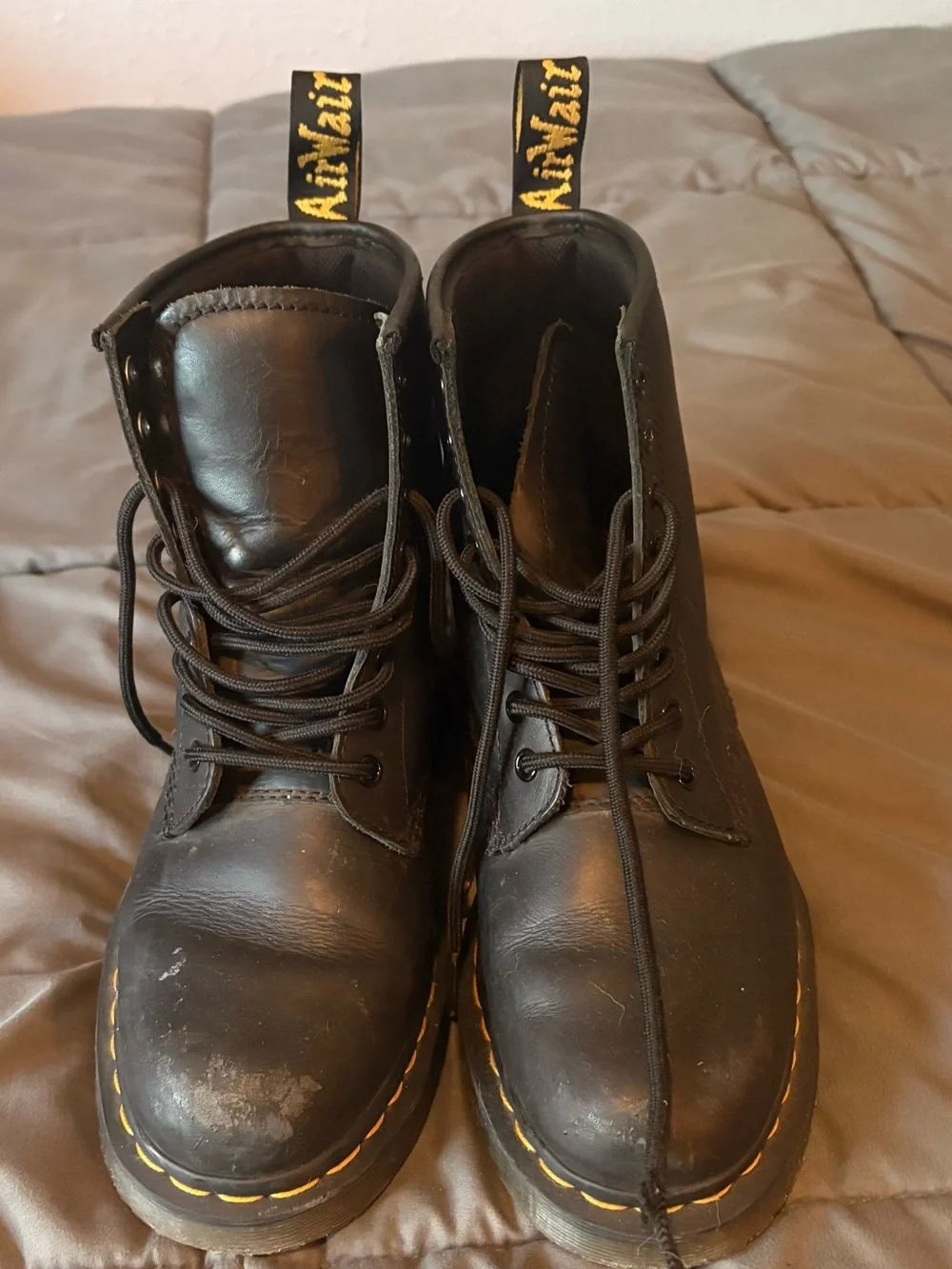 Padded Black Leather Dr. Marten Boots